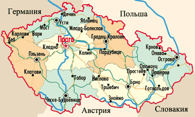 Карта Чехии